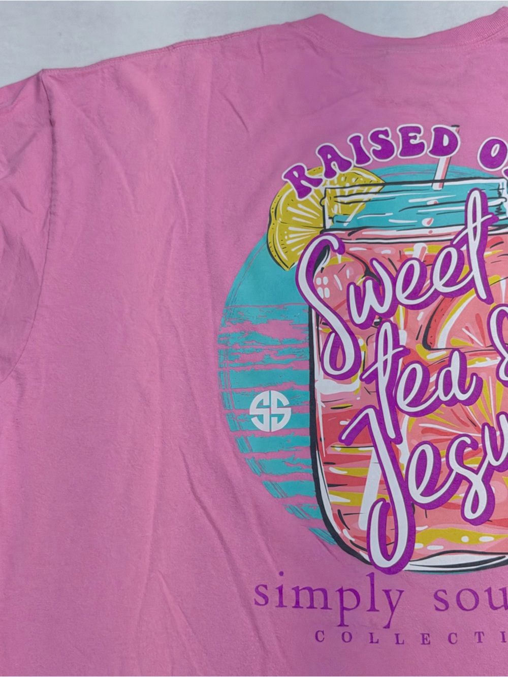 Simply Southern Pink Sweet Tea & Jesus LS Graphic Tee XXL - Picture 14 of 15